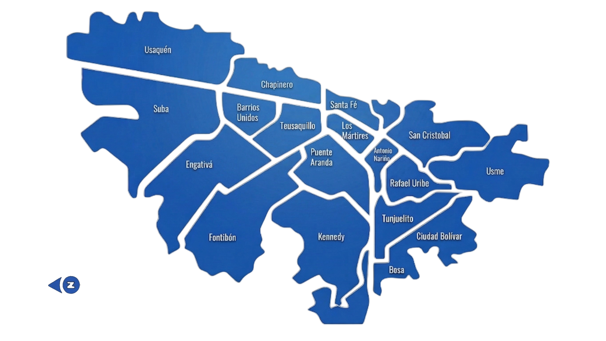 Mapa de cobertura de Dogtor Blacky en Bogotá